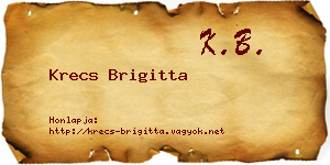 Krecs Brigitta névjegykártya